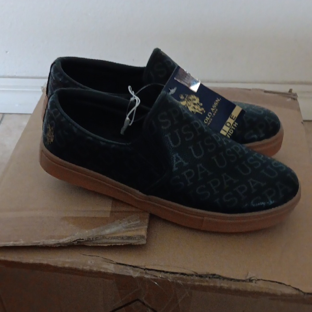 U.S. Polo Assn. Men's Black Slip-On Shoes